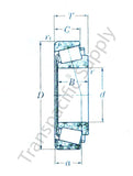 KO  Taper Roller Bearing, 35 mm (d) x 72 mm (D) x 22 mm (C), Q = 5 Bearings, BER1-J-4T-33207-5