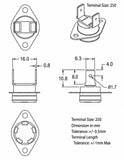 Thermostat, 1/2" Disc, Auto-reset, Normally Close, Vertical, Fixed Flange, Terminal Size 250, R-Type (Reverse Type), zaf. 30 ℃ (CT)  20 ℃ (OT) ; Qty = 10; THE-2ACVF2-RW30-10
