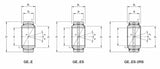Bearing, Spherical Plains Bearing, Unsealed Type, GE-E Type, zab. 12 mm (d)  22 mm (D)  7 mm (B); Qty = 5; BER-S-UEJ-GE12E-5