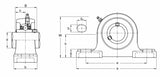 Bearing, Pillow Block Bearing, zaj. 50 mm (d)  57.2 mm (h)  206 mm (a); Qty = 5; BER-P-T-UCP210-5