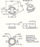 Thermostat, 1/2" Disc, Auto-reset, Normally Close, Horizontal, Adjustable Angle Base Flange, R-Type (Reverse Type), Terminal Size 187, zam. 65 ℃ (CT) ; Qty = 10; THE-2ACHS-R-187W65-10
