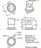 Thermostat, 1/2" Disc, Auto-reset, Normally Close, Vertical, Adjustable Angle Base Flange, R-Type (Reverse Type), Terminal Size 187, zas. 95 ℃ (CT) ; Qty = 2000; THE-2ACVS-R-187W95-2000