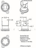 Thermostat, 1/2" Disc, Auto-reset, Normally Close, Vertical, Adjustable Angle Base Flange, R-Type (Reverse Type), Terminal Size 250, zat. 100 ℃ (CT) ; Qty = 500; THE-2ACVS-R-250W100-500