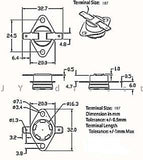 Thermostat, 1/2" Disc, Auto-reset, Normally Open, Horizontal, Fixed Flange, N-Type (Normal Type), Terminal Size 187, zar. 90 ℃ (OT) ; Qty = 500; THE-2AOHF-N-187W90-500