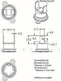Thermostat, 1/2" Disc, Auto-reset, Normally Open, Vertical, Adjustable Angle Base Flange, N-Type (Normal Type), Terminal Size 250, zad. 20 ℃ (OT) ; Qty = 10; THE-2AOVS-N-250W20-10