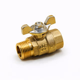 Valve, Brass Ball Valve, Butterfly Handle -Male Female Thread, Industrial Use, zaa. 15A    1/2 (18.6) inch (mm) (PT Type) ; Qty = 1; VAL-BVBHMF-P50-1