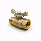 Valve, Brass Ball Valve, Butterfly Handle -Male Female Thread, Industrial Use, zaa. 15A    1/2 (18.6) inch (mm) (PT Type) ; Qty = 1; VAL-BVBHMF-P50-1