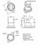 Thermostat, 1/2" Disc, Auto-reset, Normally Open, Vertical, Adjustable Angle Base Flange, Terminal Size 187, N-Type (Normal Type), zab. 10 ℃ (OT)  0 ℃ (CT) ; Qty = 10; THE-2AOVS1-NW10-10