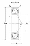 Bearing, Anguler Ball Bearing, Single Type, zan. 20 mm (d)  47 mm (D)  14 mm (B); Qty = 5; BER-AS-S-7204-5