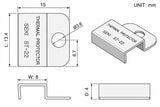 Thermal Protector, Bracket, zaa. 4 mm (D)  8 mm (W)  13.4 mm (L); Qty = 10; THR -B-S-B01-10