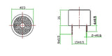 Buzzer, Piezo, DIP Type, zam. 12 V   ≥92 dB   3~24 V ; Qty = 1000; BUZ-PDDBUZPD-2428-1000