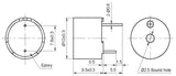 Buzzer, Magnetic, DIP Type, zac. 5 V   93± 4 dB   1.5~7 V ; Qty = 30; BUZ-MDDBUZMD-1205-30