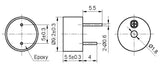 Buzzer, Magnetic, DIP Type, zab. 5 V   ≥83 dB   3~6.5 V ; Qty = 500; BUZ-MDDBUZMD-9055-500