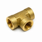Fitting, Brass Fitting, Female Tee Connector, zaa. 6A    1/8(8.5 ) Inch(mm) (PT) ; Qty = 5; FIT-B--FTCY-P13-5