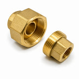 Fitting, Brass Fitting, Female Union(Straight), zac. 15A    1/2 (18.6) Inch (mm)  (PT) ; Qty = 10; FIT-B-FUSY-P50-10
