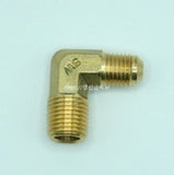 Fitting, Brass Fitting, Flared Elbow Fitting, zaq. FEF    1/2(20.9) inch(mm) PT  3/4(19.05) inch(mm) Flare; Qty = 2; FIT-B-FEFY-FEF-1/2(20.9)-3/4(19.05)-2