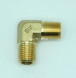 Fitting, Brass Fitting, Male Elbow Connector, zab. 8A    1/4(13.1) Inch(mm) PT ; Qty = 10; FIT-B-MECY-MEC-1/4(13.1)-10