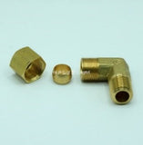 Fitting, Brass Fitting, Ring Elbow Connector, zag. REC    1/4(13.1) inch(mm) PT  1/4(6.35) inch(mm) Flare; Qty = 10; FIT-B-RECY-REC-1/4(13.1)-1/4(6.35)-10