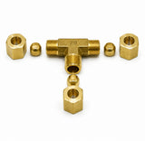 Fitting, Brass Fitting, Ring Tee Fitting A, zaa.  3/16 (4.76) inch (mm) (Flared) ; Qty = 20; FIT-B-RTAY-P19-20