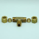 Fitting, Brass Fitting, Ring Tee Fitting B, zag. RTB    3/8(16.6) inch(mm) PT  3/8(9.52) inch(mm) Flare; Qty = 2; FIT-B-RTBY-RTB-3/8(16.6)-3/8(9.52)-2