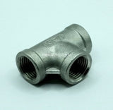 Fitting, Stainless Steel Fitting, Tee Pipe Connector, zac. 15A    1/2(18.6) inch(mm) PT ; Qty = 10; FIT-S-TPCY-TPC-3/8(14.9)-10
